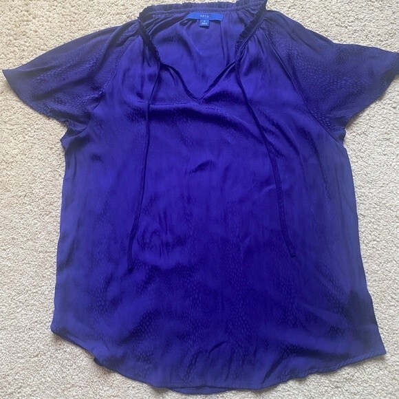 Apt 9 Indigo Snakeskin Blouse - Picture 1 of 8